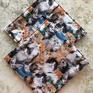 Potholders Set of 2 Pot Potholders Fabric Potholders Cat Lover Gift Cat Lover Present