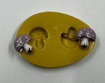 MUSHROOM (Miniature) Flexible Mold - Set of 2 charms! Great for Earring Studs!