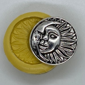 MOON and SUN Button/Earring/Cabochon Flexible Mold