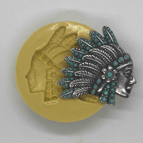 AMERICAN INDIAN Beaded Headdress Flexible Mold