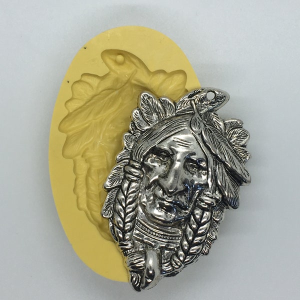 AMERICAN INDIAN HEAD Style 2 Flexible Mold