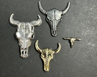 WESTERN-STYLE STEER Skull Flexible Mold - Available in Four Sizes!