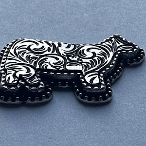 COW with Etched Flourish Design Flexible Mold