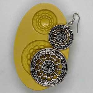 MANDALA-STYLE Two-Piece Earring Set Flexible Mold