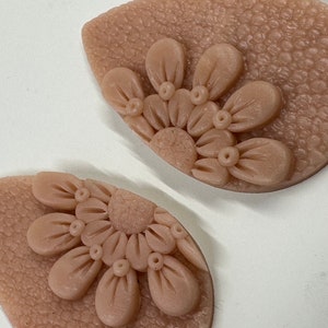 TEXTURED Embroidery-Style Flower Earring Set Flexible Mold image 5