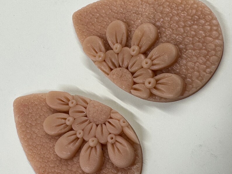 TEXTURED Embroidery-Style Flower Earring Set Flexible Mold image 5