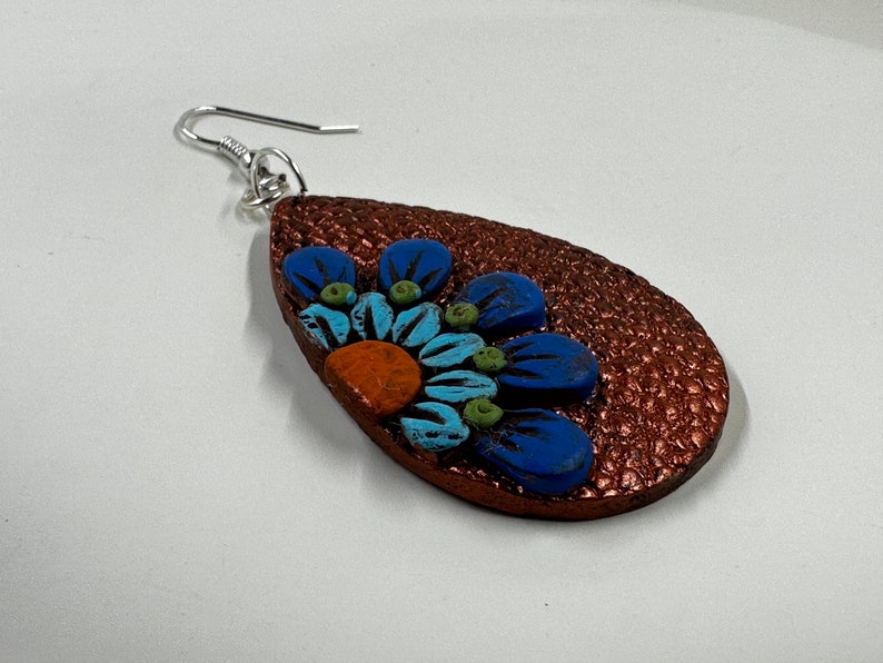 TEXTURED Embroidery-Style Flower Earring Set Flexible Mold image 8