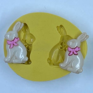 CHOCOLATE EASTER BUNNIES Flexible Mold - Great for Cupcake toppers, Earring, or Charms!!
