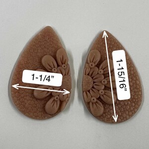 TEXTURED Embroidery-Style Flower Earring Set Flexible Mold image 6