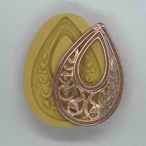 ETCHED LEAF TEARDROP Earring Flexible Mold