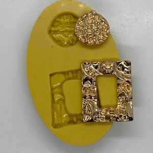 FOLDED METAL EFFECT Rectangle Shaped Flexible Mold - Mold makes two pieces!!
