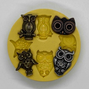 OWL CHARMS Flexible Mold - One mold with four owl charms!!