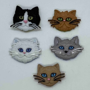 CAT CHARM/BUTTON Flexible Mold - Choose from 5 Styles. Great for Cupcake topper, earrings, and scrapbooking!