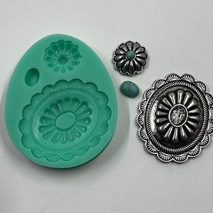 SOUTHWESTERN-STYLE CONCHO Earring Set Flexible Mold - Choose from Two or Three Piece Set! Available in Rubber Silicone Only