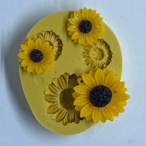 SUNFLOWER 3-Piece Flexible Mold - Great for Earrings/Pendants/Cupcake Toppers!