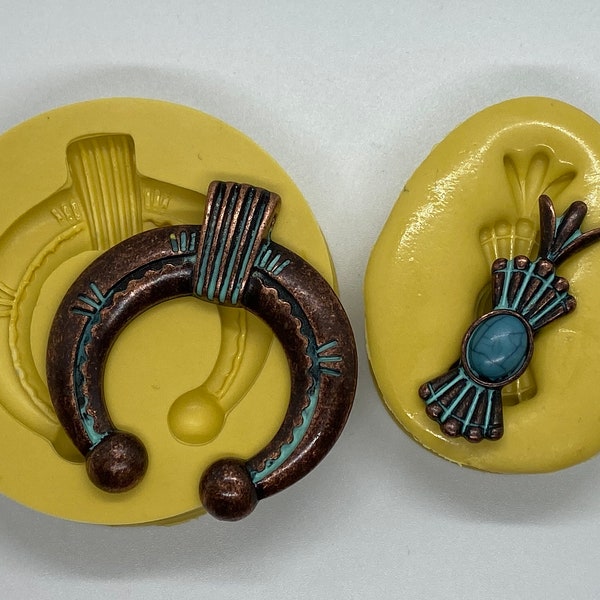 SQUASH BLOSSOM Pendant and CONCHO Flexible Mold (2 Piece Set or Individual)