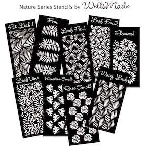 NATURE STENCILS - Great for Polymer Clay, Fondant, Metal Clay, Nail Art, Face Painting!! Choose from 8 Patterns!