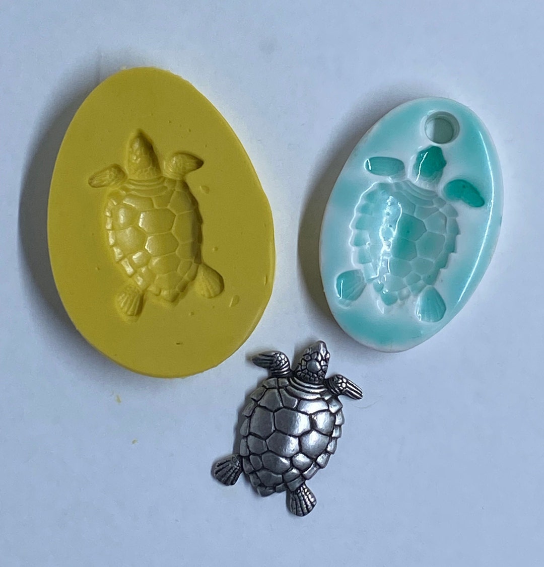 SEA TURTLE Flexible Mold - Choose From Turtle Mold or Oval Charm Mold ...