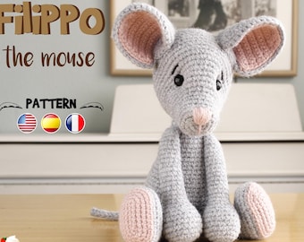Patrón crochet Ratón Amigurumi Ratón pdf tutorial - Fillipo el Ratón