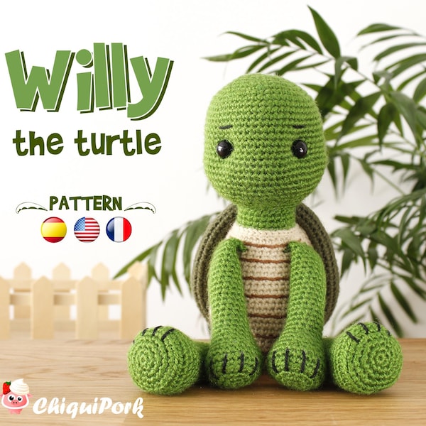Crochet Turtle pattern Amigurumi Turtle pattern pdf tutorial - Willy the turtle
