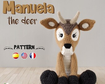 Crochet Deer PATTERN Amigurumi Deer pattern pdf tutorial - Manuela the Deer