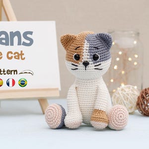 Crochet Cat Pattern Amigurumi cat pattern pdf tutorial - Beans the cat