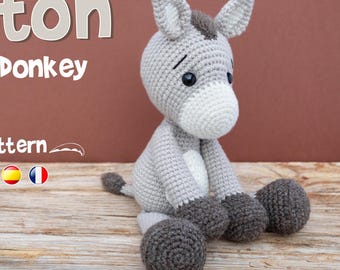 Crochet Donkey PATTERN Amigurumi Donkey pattern pdf tutorial - Antón the Donkey