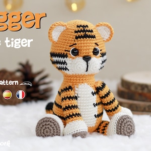 Tutorial em pdf do padrão tigre de crochê Amigurumi padrão tigre - Jagger o tigre