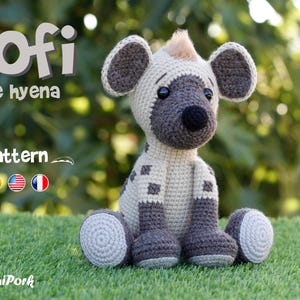 Patrón crochet Hiena Amigurumi Hiena pdf tutorial - Kofi la hiena