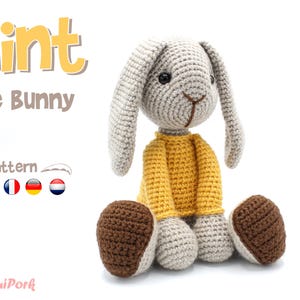 Patrón crochet Conejo - Amigurumi pdf tutorial - FLINT el conejo