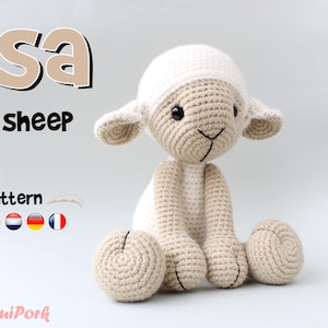 MOTIF mouton au crochet - Tuto amigurumi pdf - LISA la brebis - Patron agneau au crochet