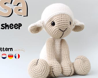 Crochet Sheep PATTERN - Amigurumi pdf tutorial - LISA the sheep - Crochet Lamb pattern