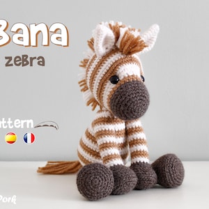 Patron zèbre au crochet Tuto motif zèbre Amigurumi pdf - Sabana le zèbre