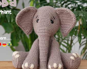 Crochet elephant Pattern Amigurumi pattern elephant pdf tutorial - Bubba the elephant