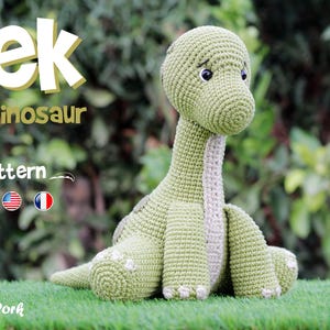 Crochet Dinosaur Pattern Amigurumi Dinosaur pattern pdf tutorial - Nek the dinosaur
