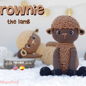 Crochet Lamb Pattern Amigurumi Sheep pattern pdf tutorial Brownie l'agneau image 1