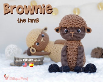 Crochet Lamb Pattern Amigurumi Sheep pattern pdf tutorial - Brownie the lamb