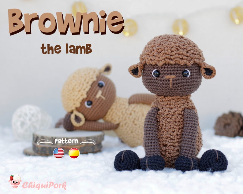 Crochet Lamb Pattern Amigurumi Sheep pattern pdf tutorial Brownie l'agneau image 1