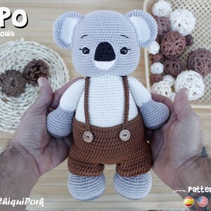 Koala Crochet Pattern, Koala Amigurumi pattern pdf tutorial - Pipo the Koala