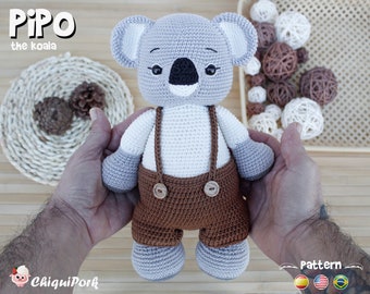 Koala-Häkelmuster, Koala-Amigurumi-Muster-PDF-Tutorial – Pipo der Koala