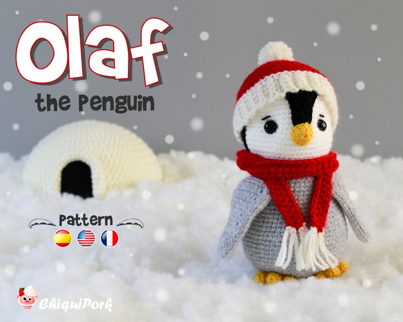 Crochet Penguin PATTERN Amigurumi Penguin pattern pdf tutorial Olaf the penguin image 1