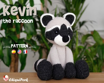 Crochet raccoon PATTERN Amigurumi pattern raccoon pdf tutorial - Kevin the raccoon