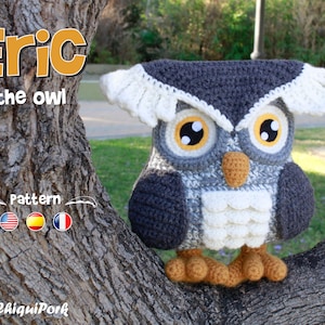 Crochet Owl PATTERN Amigurumi Owl pattern pdf tutorial Eric the Owl image 1