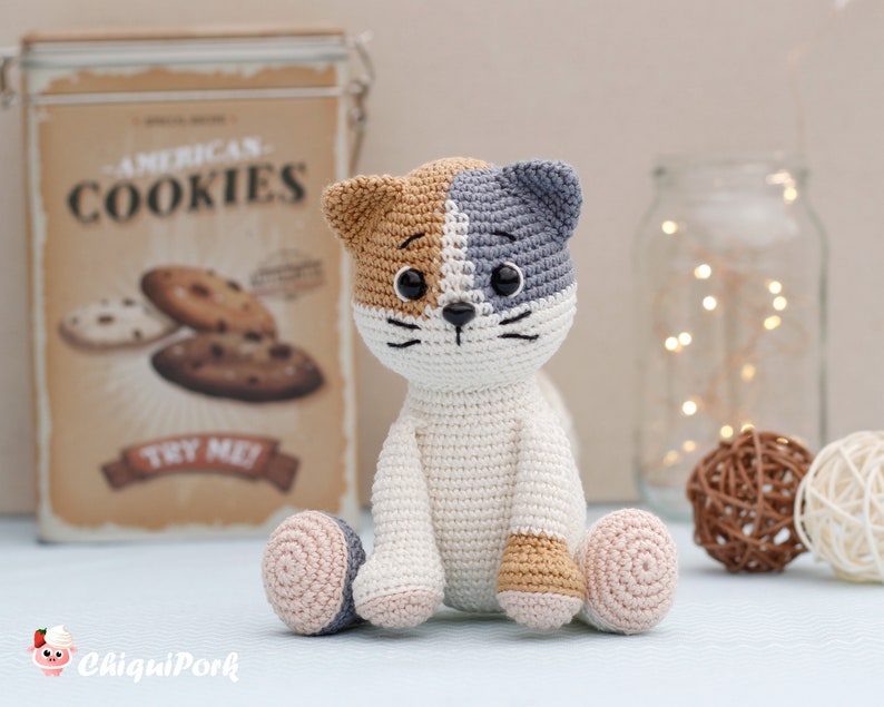Crochet Cat PATTERN Amigurumi Cat Pattern Pdf Tutorial Beans Etsy