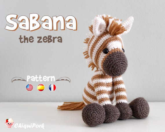 Crochet zebra pattern Amigurumi zebra pattern pdf tutorial - Sabana the zebra