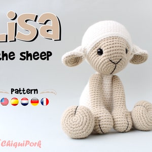 Crochet Sheep PATTERN Amigurumi pdf tutorial LISA the sheep Crochet Lamb pattern image 1