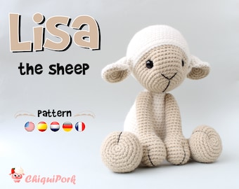 Crochet Sheep PATTERN - Amigurumi pdf tutorial - LISA the sheep - Crochet Lamb pattern