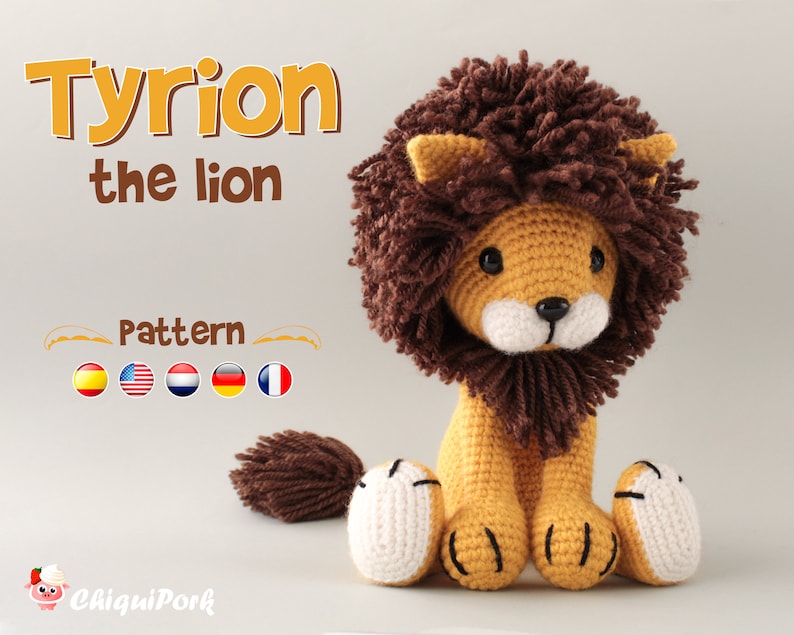 Lion Crochet PATTERN Amigurumi patterns pdf tutorial - TYRION the lion 