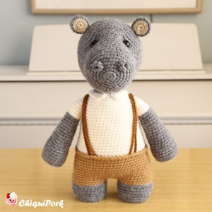 Hippo crochet PATTERN, Amigurumi hippo pattern pdf tutorial FRANCIS the hippo image 3