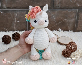 Crochet Unicorn Pattern, Unicorn Amigurumi pattern pdf tutorial